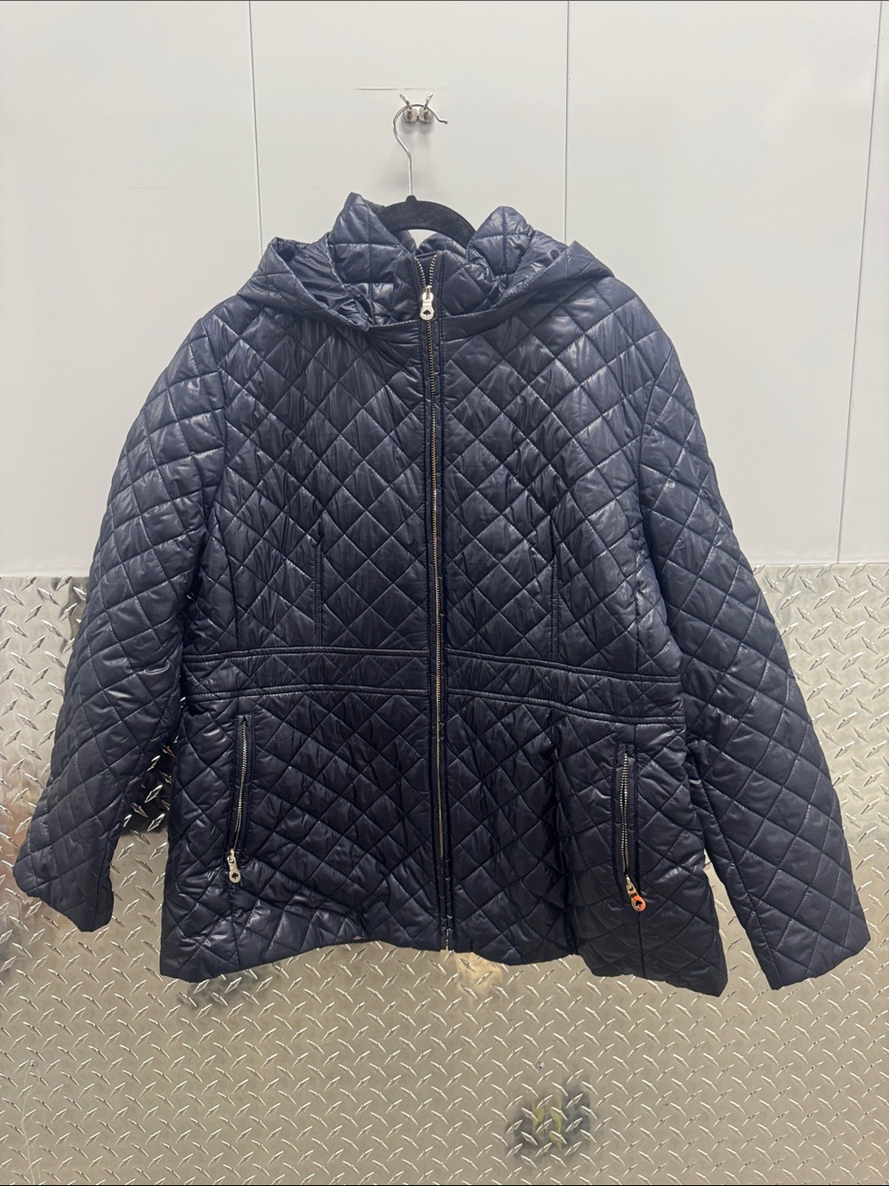 Kate spade quilted jacket- in navy- xxl